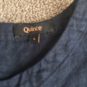 Quince Deep Blue Linen Blouse